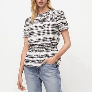 J Crew gingham floral top